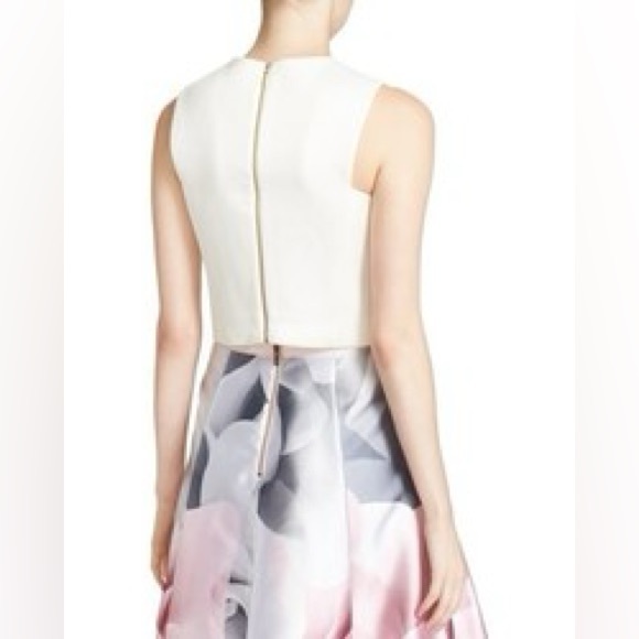 RARE Ted Baker TUX Jaby Satin Cropped Embellished Top in Ivory - Picture 2 of 9